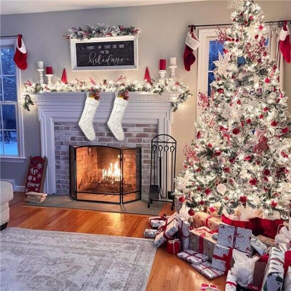 Christmas Stockings, 2 Pack 18 Inches Cable Knitted Large Size Stocking Gifts - Picture 3 of 7